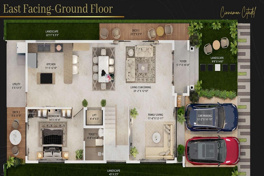 East Facing Floor Plan